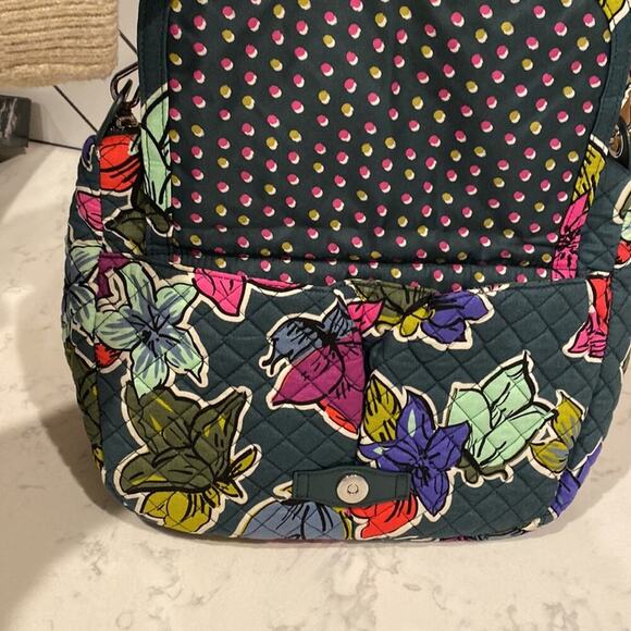 Vera Bradley Carson Falling Flowers quilted crossbody shoulder adjustable bag - Picture 6 of 16